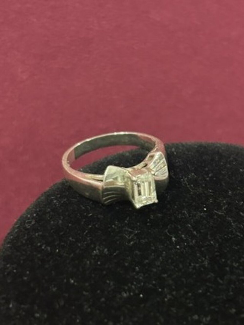 925 STERLING SILVER Bow CZ Stone RING